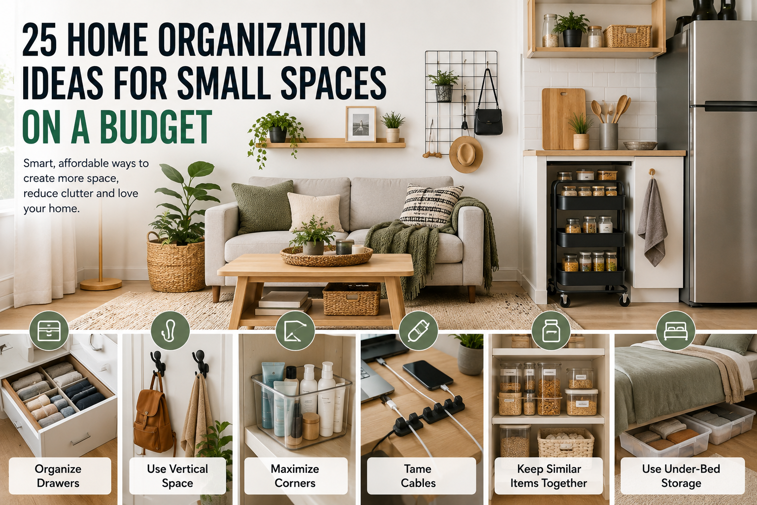 25 Home Organization Ideas for Small Spaces on a Budget
