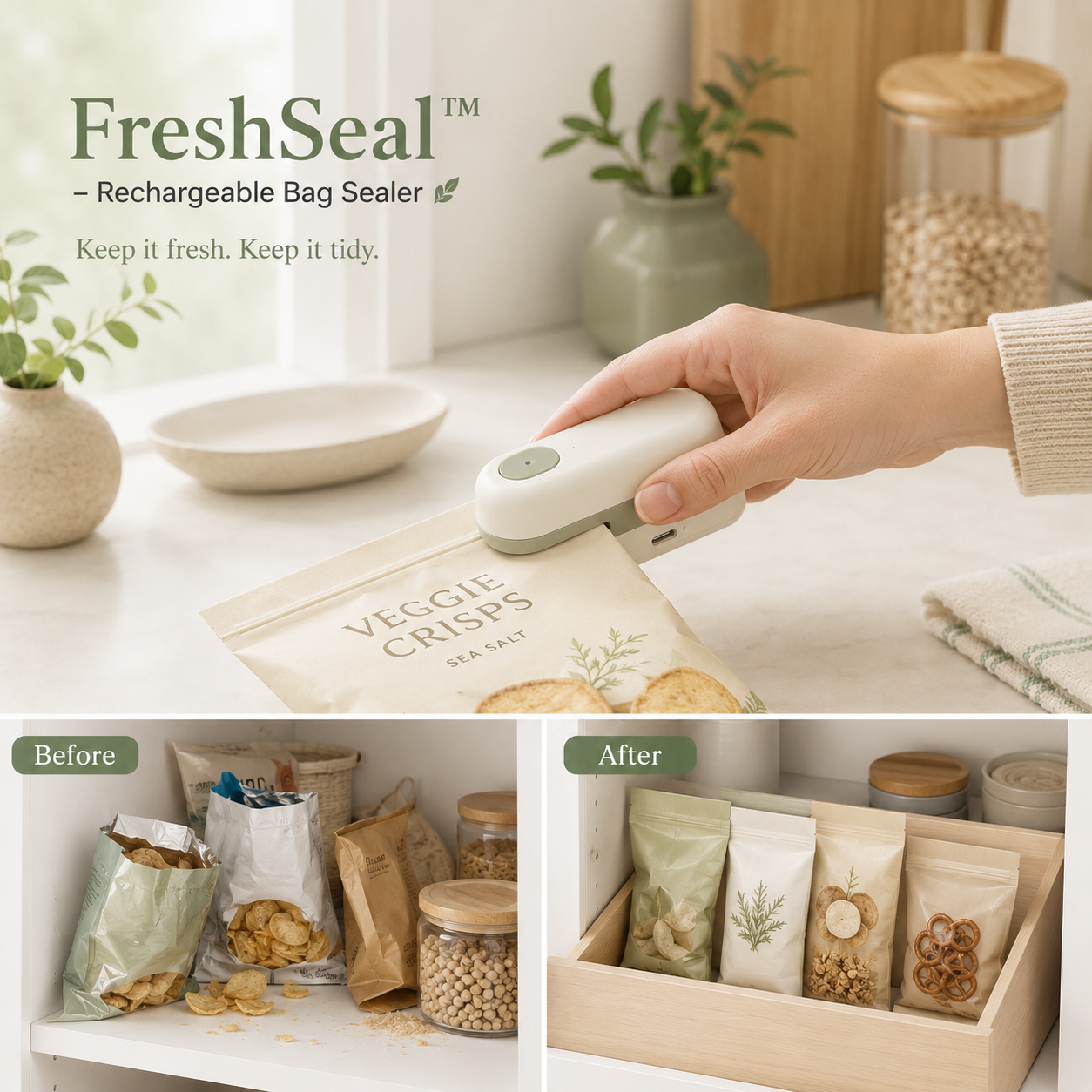 FreshSeal™– Rechargeable Bag Sealer