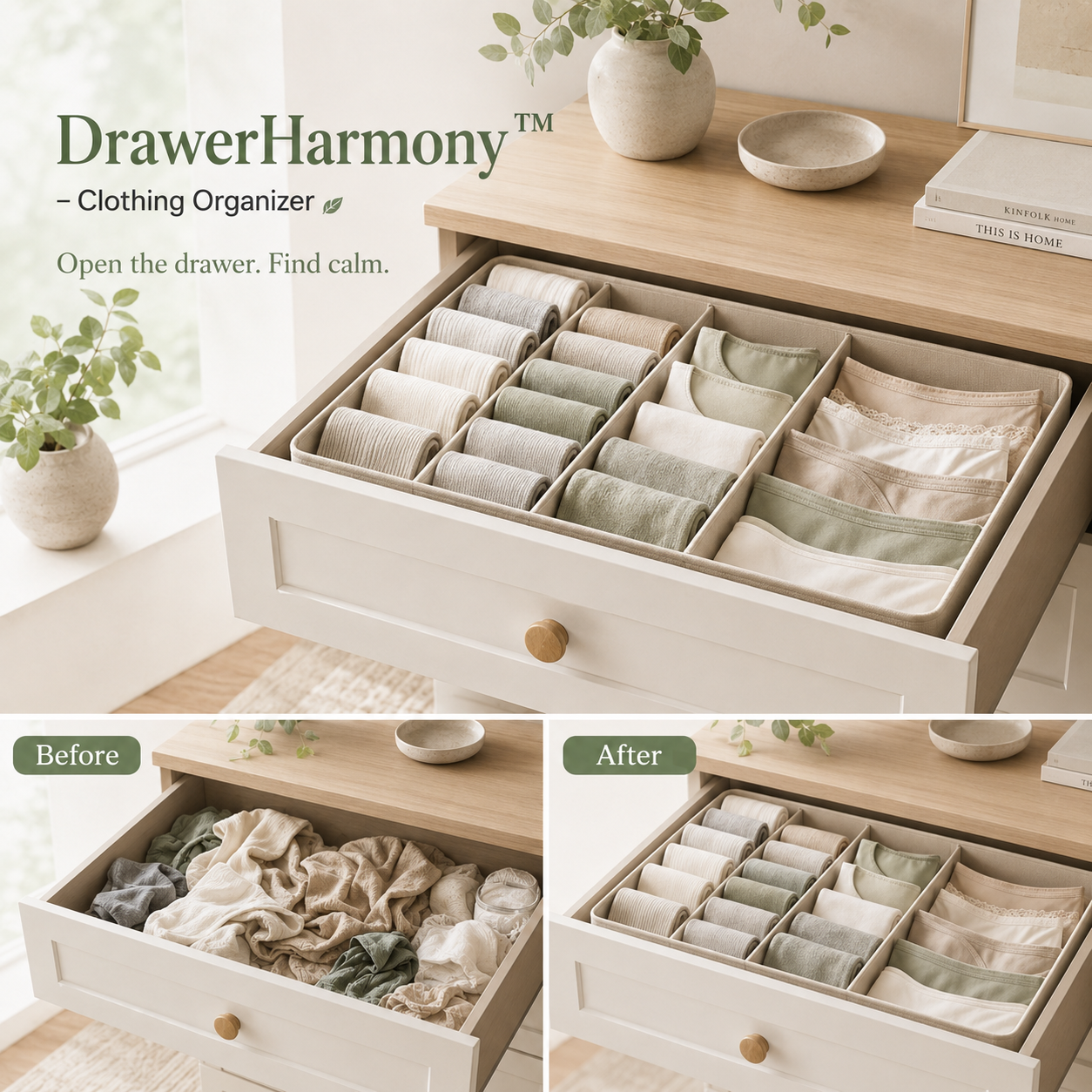 DrawerHarmony™ – Clothing Organizer